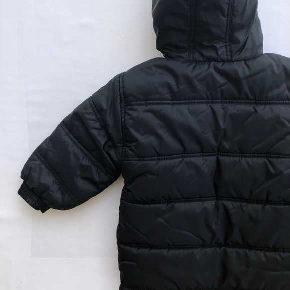Toddler Boy Nike Puffer Hooded Black Jacket - Picture 4 of 7